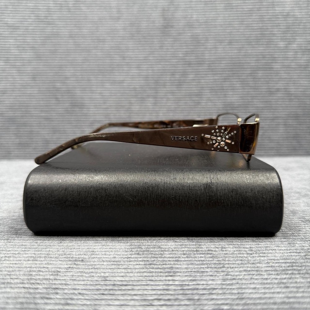Versace Brown Tortoise Rhinestone Eyeglasses MOD … - image 2